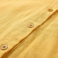 Bikoasu V-izrez majica za žene TUNIC TUNIC TUNIC TEE Ljetnje Ležerne prilike ženske vrhove Yellow XL
