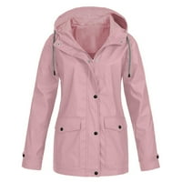 Ženski zimski kaputi Čvrsti vanjski kapuljač za sunčanje Vjetrootporni kaput ružičasti 3xl