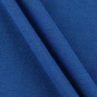 Ženske majice Ženska modna ljetna gornja majica izvezena V-izrez majica kratkih rukava Plava M