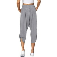 Ženski dnevni list sa osam duljina pantalona džepova elastična struka nacrtača, čvrste hlače Grey XL