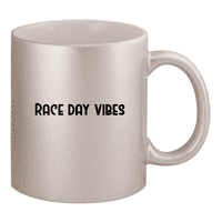 Vibes u trka za trke - 11oz keramička srebrna šolja za kavu