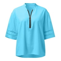 DRPGunly Womenske majice kratki rukav bluze sa patentnim rukavima košulja na poluvremenu rukavsku majicu