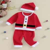 Amiliee bebe Djevojke dječake Božićne odjeće Dugi rukavi + duge hlače + božićni kostim santa santa