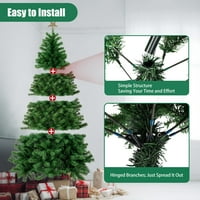 LoyalHeartdy umjetno božićno drvce PVC smreka puna stabla sa šarkama i sklopivim postoljem za ukrašavanje