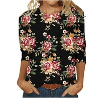 Ženska majica s rukavima Cvjetni tinejski majice Dame Lad Falls Lose Case casual Crewneck Grafičke grafičke majice Bluze