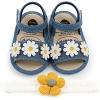 FESFESFES Ljetne sandlas za cipele za mališane djevojke djevojke slatke pamučne cvijeće Neklizne mekane