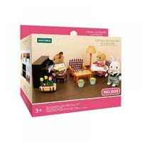 Šumska obiteljska vila Namještaj postavljen igračka DIY Small Dollhouse Kreveti za fluktuaciju, igračke kućne igračke za djecu