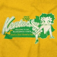 Betty Boop Kentucky State Map Outline Ženska grafička majica Tees Brisco Brends S