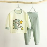 Spring New Dečiji visoki struini pantalone + slatki crtani uzorak majica s dugim rukavima Ležerne prilike