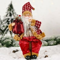 Božićna lutka Santa Claus Figurica Dekoracija sjedeća dekor za odmor Statua Plastični DIY poklon Nova godina