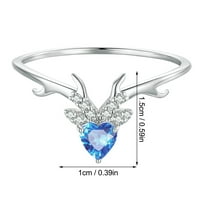 Modni S sterling srebrni platinum oblikovani zircon prsten u obliku srca za djevojčice