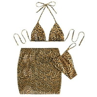 Ženski bikini visokog struka postavlja visoki struk bikini push up leopard zrnati tisak bikinis print