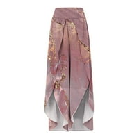 Caveitl ženske pantalone za gležnjeve za ljeto, ženske ljetne casual odštampene natkrivene hlače ružičaste, s