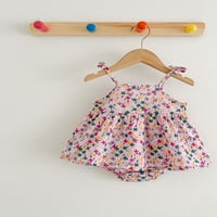Frobukio Toddler Baby Girls Ljeto odijelo bez rukava bez rukava + cvjetni pp kratke hlače za ružičaste