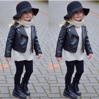 Floleo Girls Kids Outfits Jesen Zimska djevojka Dječji dječji odjeća za djecu od kože kratke jakne odjeća