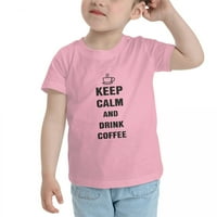 Držite mirne i pijte kafu smiješne majice mališane za dječake