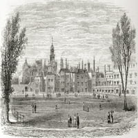 Stara charterhouse, London, Engleska, viđena ovdje u kasnom 19. stoljeću iz Londonskih slika, objavljen poster Print Hilary Jane Morgan # 12576734