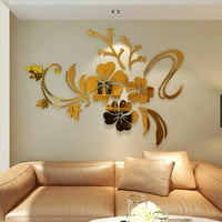 Monsiee 3D ogledalo cvjetno umjetnost uklonjiva zidna naljepnica akrilna mural naljepnica kućna dekor sobe