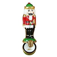 Nutcracker na zelenom bazom Limoges bo porculan figurice