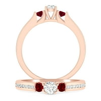 0. Karat 10k ružični zlatni dijamant i prsten za angažman za žene - idealan angažman ili obljetni prsten
