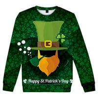 Dan ulica Patricka Modni tisak labavih majica dugih rukava za muškarce i žene, vojska zelena, xxxxl