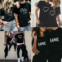 Ženski zaljubljeni rukav vrhovi od majica Love majice kratke za parove bluza za parove Pokloni Print