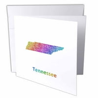 Tennessee State Map - Rainbow Sketch dizajn čestitke sa kovertama GC-287284-1