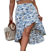 Žene Ljeto plaže Tropske cvjetne midi suknje