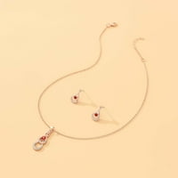 Loopsun Nakit za dame Modni nakit Dijamantna ogrlica Naušnice postavljene rođendanski pokloni za žene