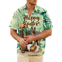 FNYKO dječaci i muškarci Uskršnje havajske majice Uskršnji ispisani casual majica s kratkim rukavima