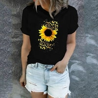 T majice za žene Trendy Dressy Casual Suncokretove košulje Slatka maslačka grafika Thirt Ljetni kratki