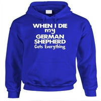 Umrem moj njemački ovčar dobija sve - Fleece pulover hoodie, Royal, 3xl
