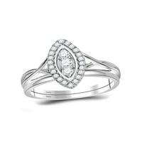 Jewels 10kt Bijelo zlato Žene Okrugli dijamant ovalni klaster Bridal Vjenčani zaručnički prsten CTTW