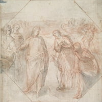 Giovanni Balducci crni moderni uokvireni muzej umjetnički print pod nazivom - pad Simon Magusa; poziv Jamesa i Johna