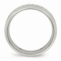 Bijeli prsten od nehrđajućeg čelika Wedding Comfort Cubic cirkonijski CZ