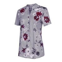 Zermoge Womens majice kratkih rukava Plus veličine, ljetni vrhovi za žene s kratkim rukavima splitske
