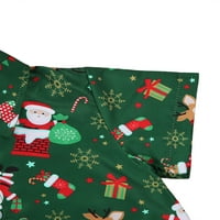 Bikopu Djeca Toddler Baby Božićna odjeća Set Kids Kratki rukav Santa Print majice Crveni kratke hlače