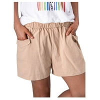 Ženske kratke hlače za ljetnu vježbu Elastični pamuk s džepovima Otiska odjeća Kućna haljina The Trendy