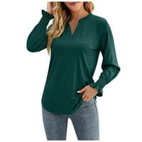 Košulja, slatke T košulje za žene ženska jesenska zimska modna casual V-izrez Solid boja labava majica