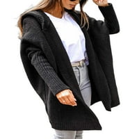LUMENTO WOOD CARDIGAN džemper jakna s dugim rukavima Otvorena prednja odjeća Ležerne dukseve Cardigani s kapuljačom crna S