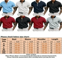 Prednjeg swwalk-a Classic Fit patentni košulja Spesionirana atletska majica kratki rukav Golf Tee Navy Plavi bijeli m