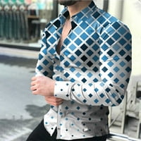 Muška proljetna i jesenska modna modna kreativna košulja s dugim rukavima Slim Lapel Svestrana za odmor