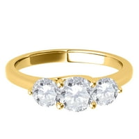 Mauli dragulji za angažovanje prstenova za žene Carat tri kamena daimond emagogement prstena za enagagement izrađen prong 14k čvrsto žuto zlato