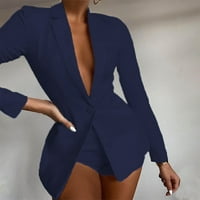 Giligiliso Wowomen's Suits Poliesterounska jakna za odjeću Business Blazers za povremeni izvanredni ovratnik Slim dugih rukava
