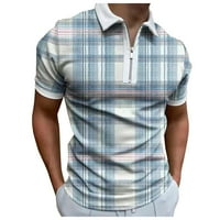Majica Casual patentni patentni pauze Okrenite muške polos ovratnik Bluza Splice Muška bluza Velika