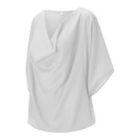 Outfmvch majice za žene bluze i vrhovi za posao Ležerne prilike V-izrez Ležerne košulje od ogrtača