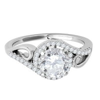 Mauli dragulji za angažovanje prstenova za žene Carat Halo Diamond Angažman prsten od 14K čvrsto bijelo