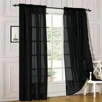 Sheer zavjese Voile Prozor prozora Pocket za zavjese za zavjese za spavaću sobu i dnevni boravak