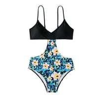 GDFUN ženski bikini kupaći kostimi jednodijelni vintage cvjetni ispis seksi kupaći kostim plivanje kupaćim