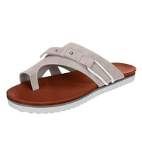 SHLDYBC sandale za žene sa lučnim potporom Ljetni prsten za prsten za prstene flop sandale lagane udobne klizanje na pješačkim ravnim sandalama cipele, ljetni ušteda